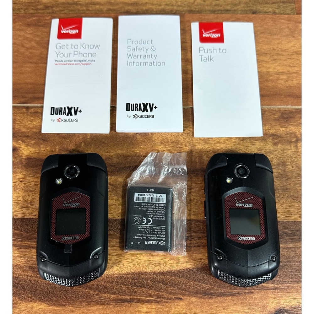 Lot of 2 Verizon Kyocera Flip Phones Model ~ E4520PTT